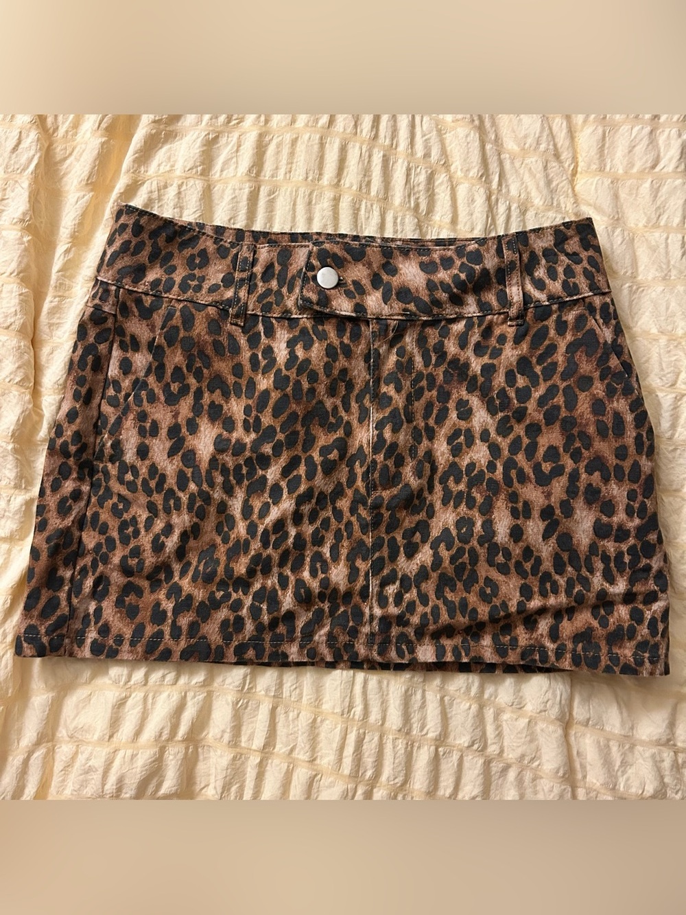 Divided Leopard Print Mini Skirt